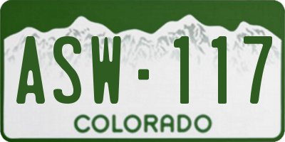 CO license plate ASW117