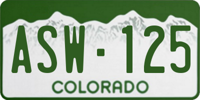 CO license plate ASW125