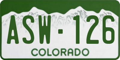 CO license plate ASW126