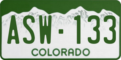 CO license plate ASW133