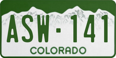 CO license plate ASW141