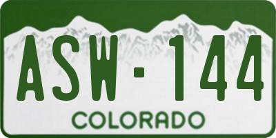 CO license plate ASW144