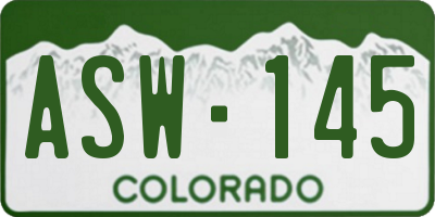 CO license plate ASW145