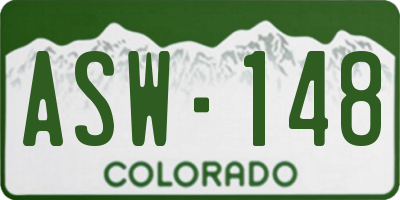 CO license plate ASW148