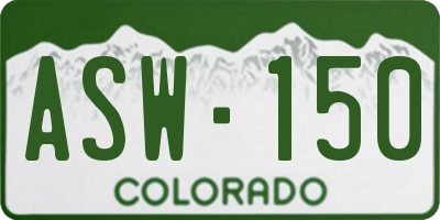 CO license plate ASW150