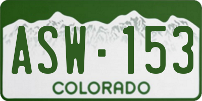 CO license plate ASW153