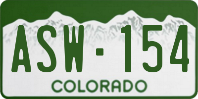 CO license plate ASW154