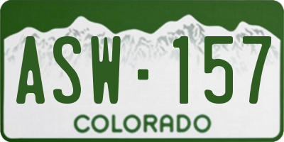 CO license plate ASW157