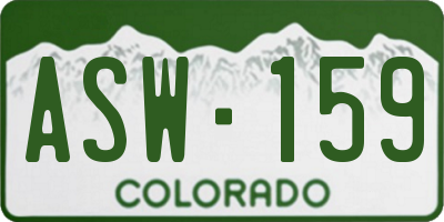 CO license plate ASW159