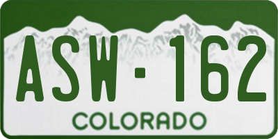 CO license plate ASW162