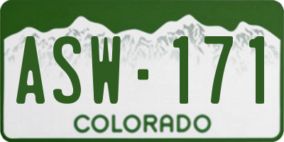 CO license plate ASW171