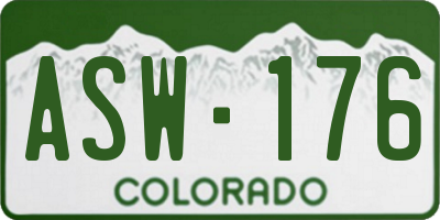 CO license plate ASW176