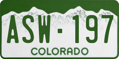 CO license plate ASW197