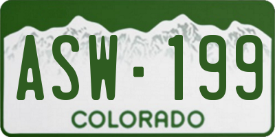 CO license plate ASW199