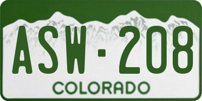 CO license plate ASW208