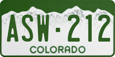 CO license plate ASW212