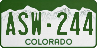 CO license plate ASW244