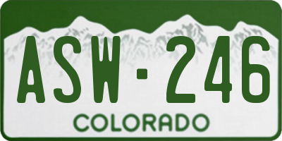 CO license plate ASW246