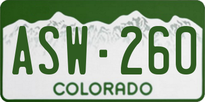 CO license plate ASW260