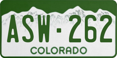 CO license plate ASW262