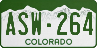 CO license plate ASW264