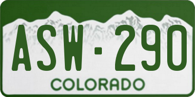 CO license plate ASW290