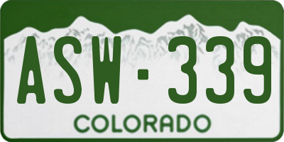 CO license plate ASW339
