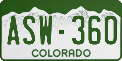 CO license plate ASW360