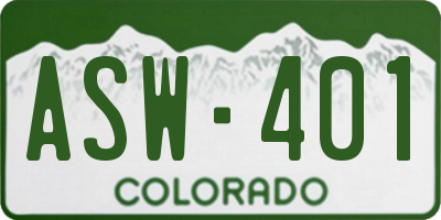 CO license plate ASW401