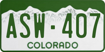 CO license plate ASW407