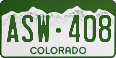 CO license plate ASW408
