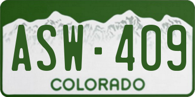 CO license plate ASW409