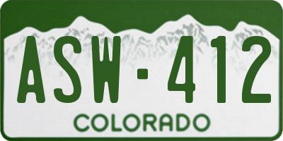 CO license plate ASW412