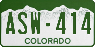 CO license plate ASW414