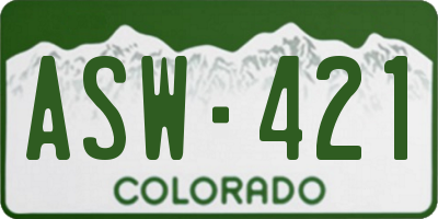 CO license plate ASW421