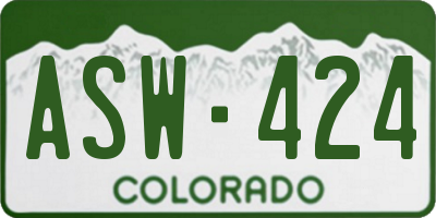 CO license plate ASW424