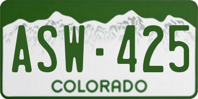 CO license plate ASW425