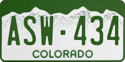 CO license plate ASW434