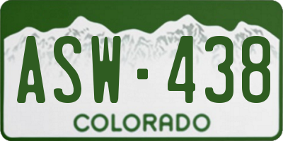 CO license plate ASW438