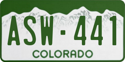 CO license plate ASW441