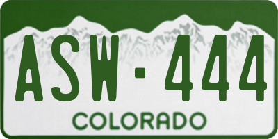 CO license plate ASW444