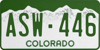 CO license plate ASW446