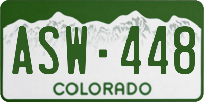 CO license plate ASW448