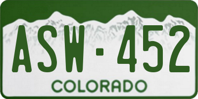 CO license plate ASW452