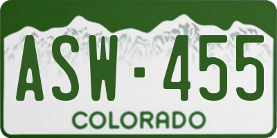 CO license plate ASW455