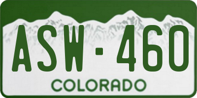 CO license plate ASW460
