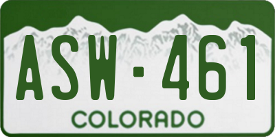 CO license plate ASW461