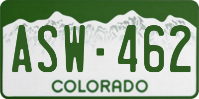 CO license plate ASW462