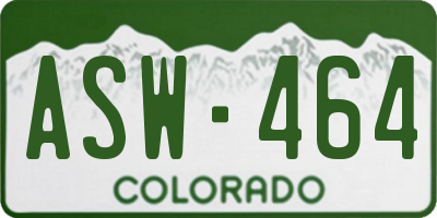 CO license plate ASW464
