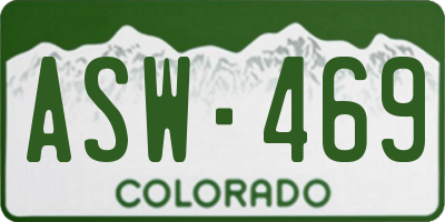 CO license plate ASW469